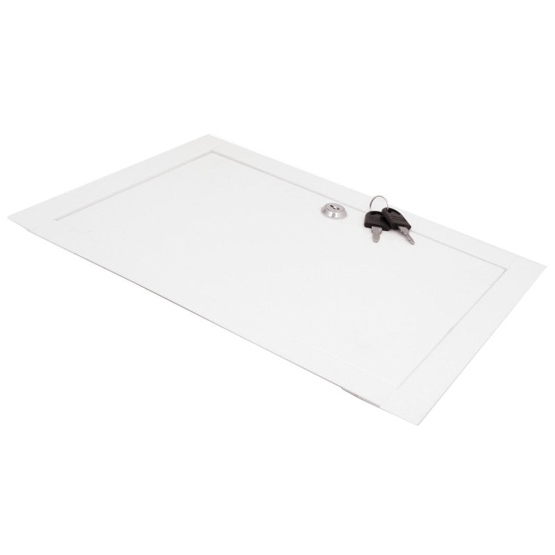 SecurTech Trappe De Visite En Métal Blanc Avec Serrure 10x10cm - Accès Discret Et Robuste Pour Murs Et Planchers