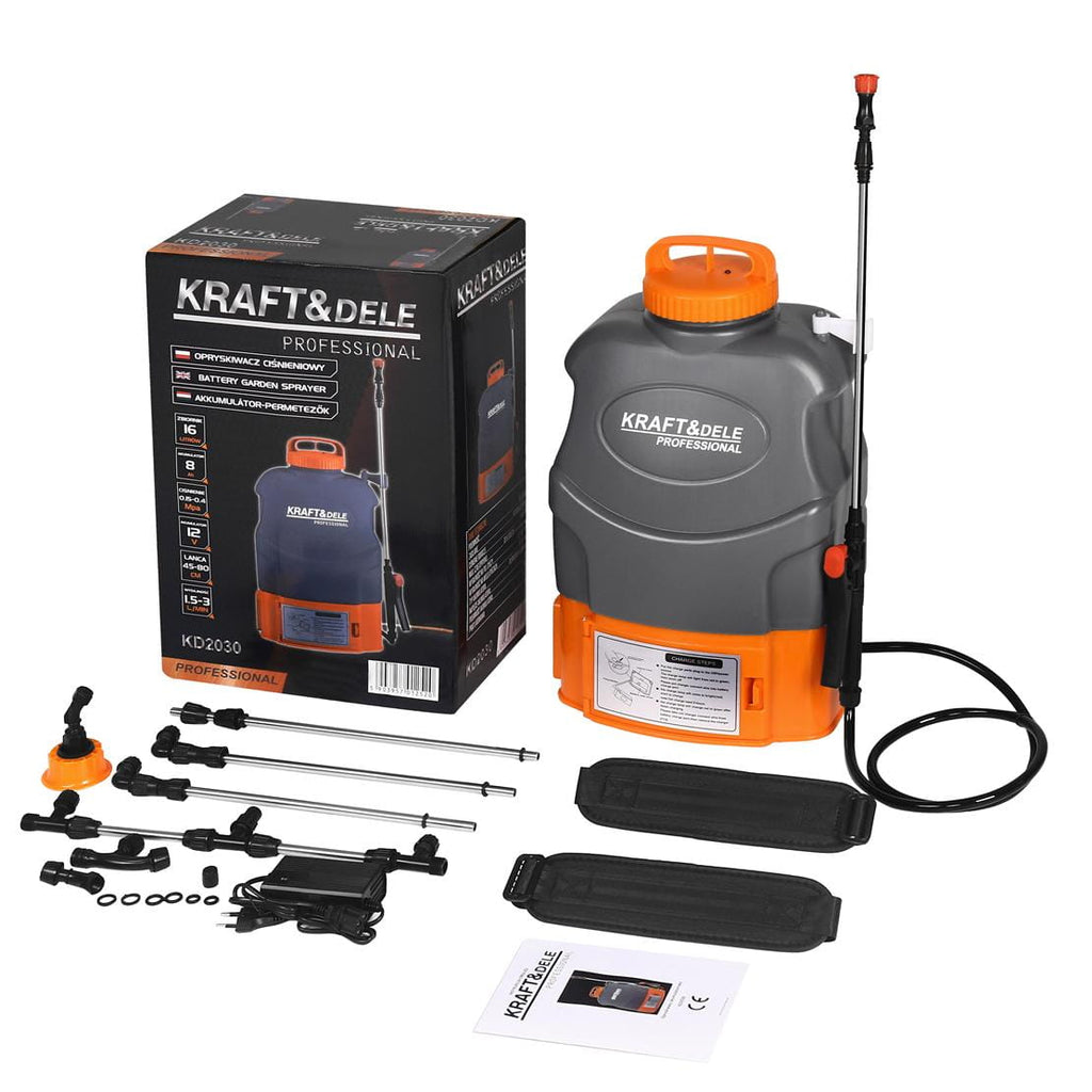 Pulvérisateur électrique sur  batterie 16L 12V 8Ah + 4 buses