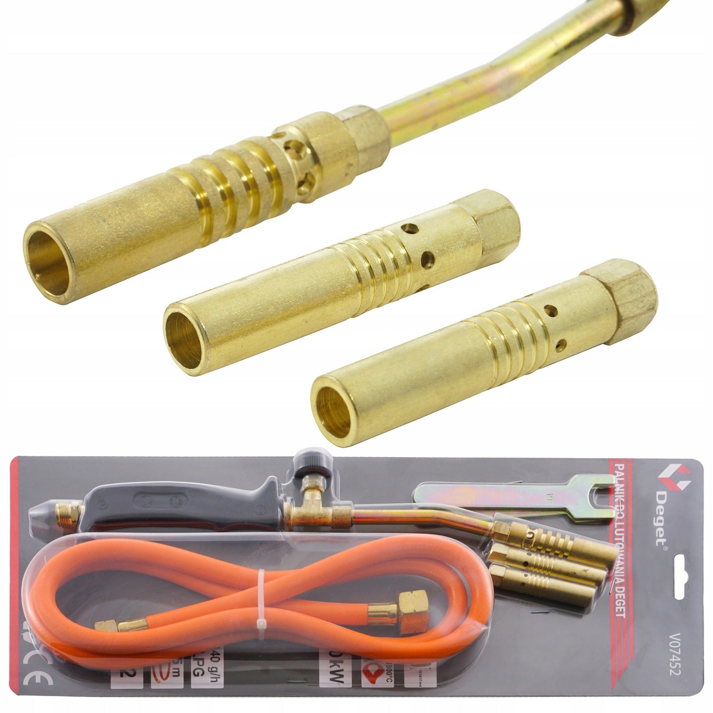 Chalumeau a souder bruleur gaz  3 buses 1,5 m 20 kW