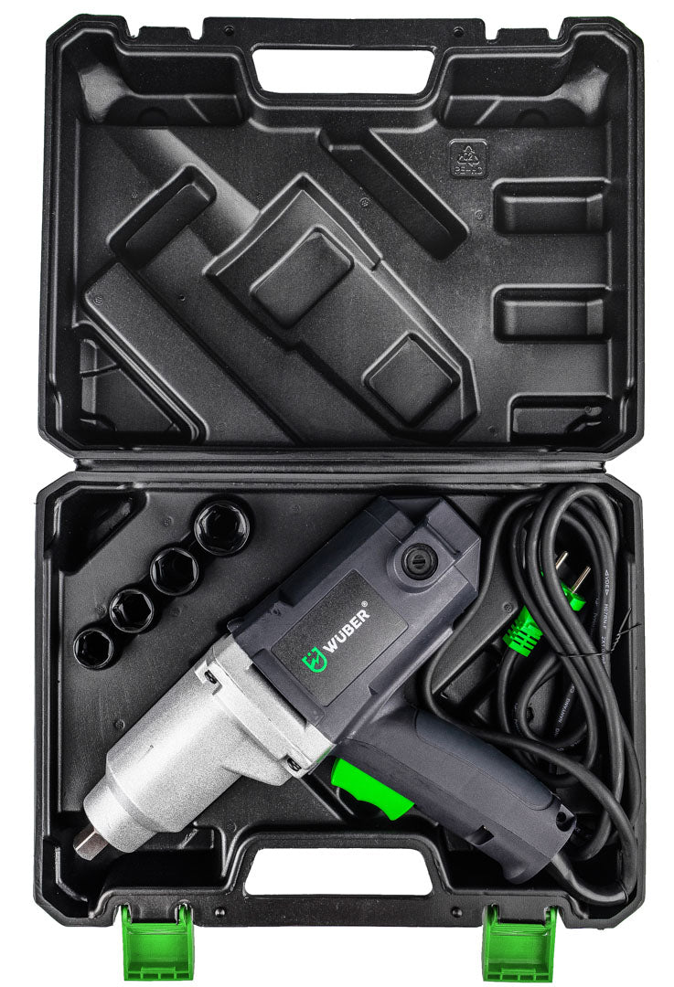 Clé à chocs électrique 1/2" pour roues dans un coffret Wuber