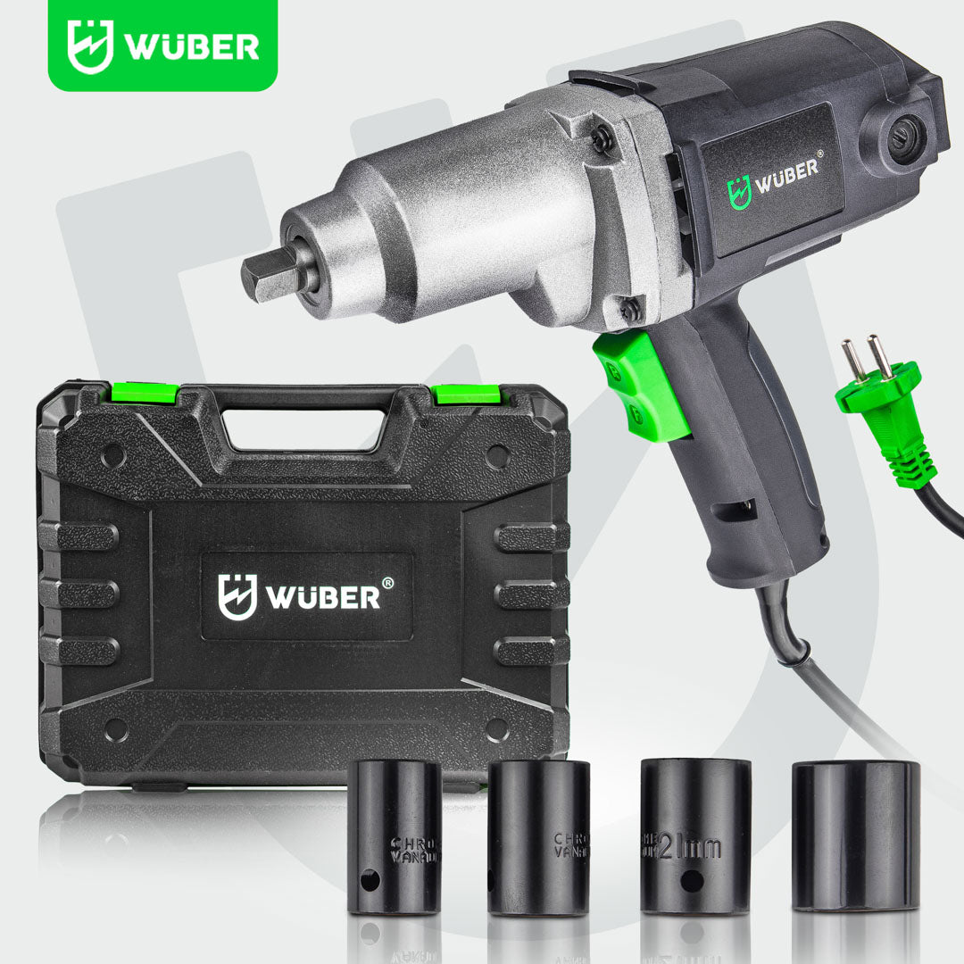 Clé à chocs électrique 1/2" pour roues dans un coffret Wuber