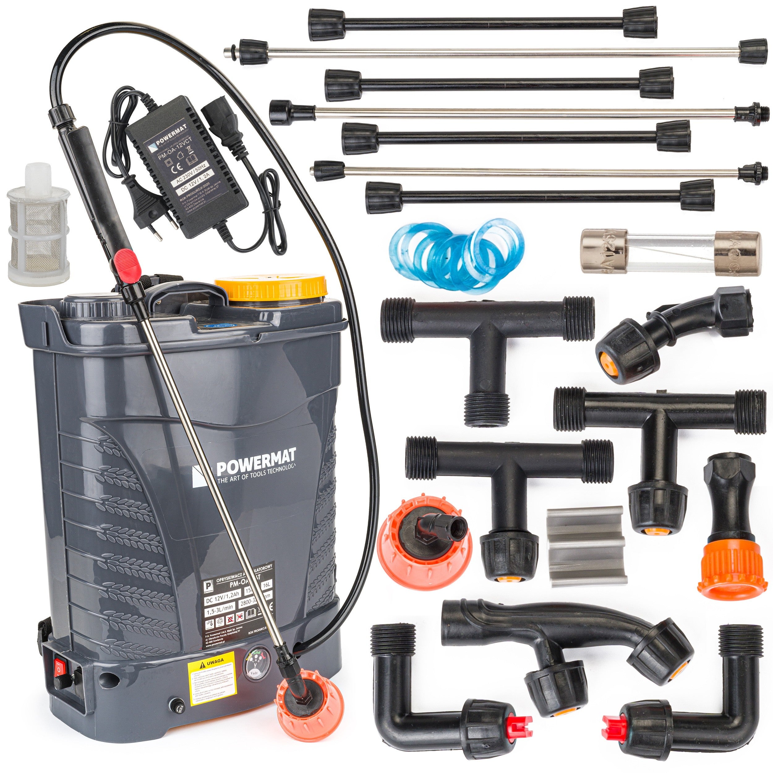 OPRYSKIWACZ AKUMULATOROWY PM-OA-16T ZESTAW 9 DYSZ